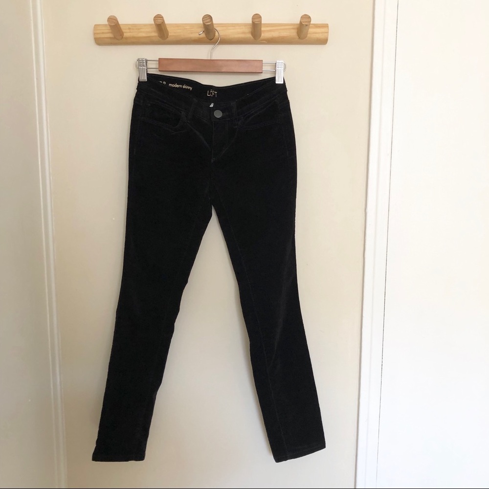 LOFT Modern Skinny Black Corduroy pants